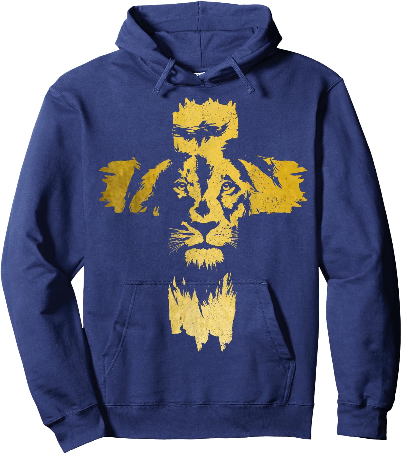 Christian Lion Cross Bible Jesus Religious Hoodie - Hoodie | Navy