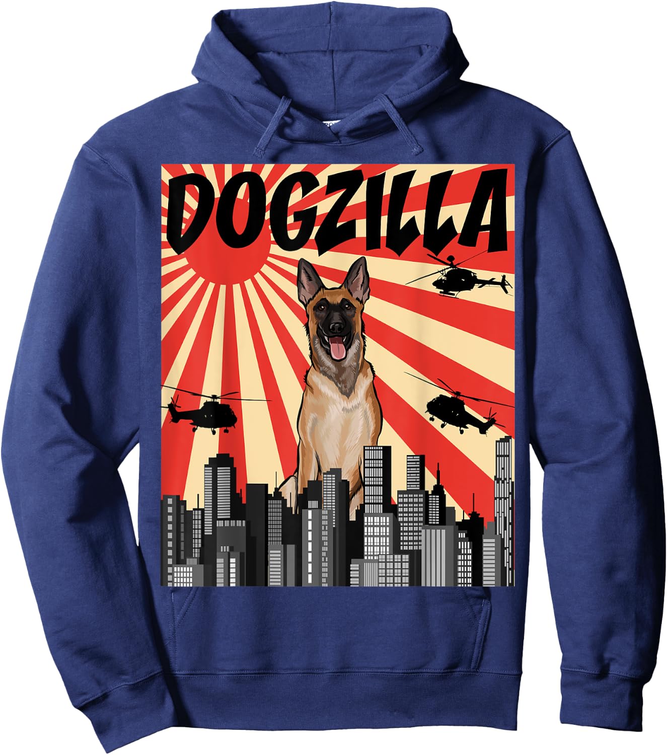 Funny Japanese Dogzilla Malinoi Belgian Hoodie - Hoodie | Navy