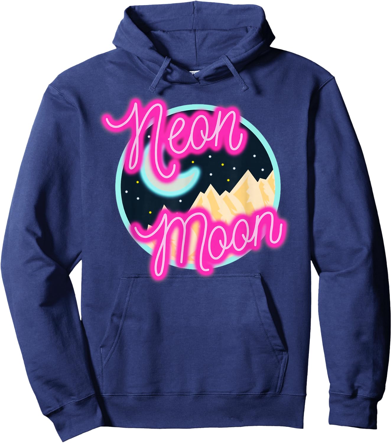 Neon Moon Shirt Retro Western 80s 90s Country Hoodie - Hoodie | Navy