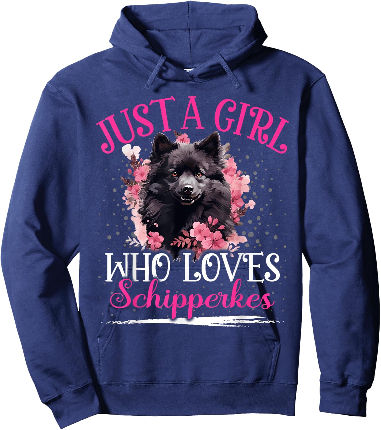 Just A Girl Who Loves Schipperkes Dog Girls Hoodie - Hoodie | Navy