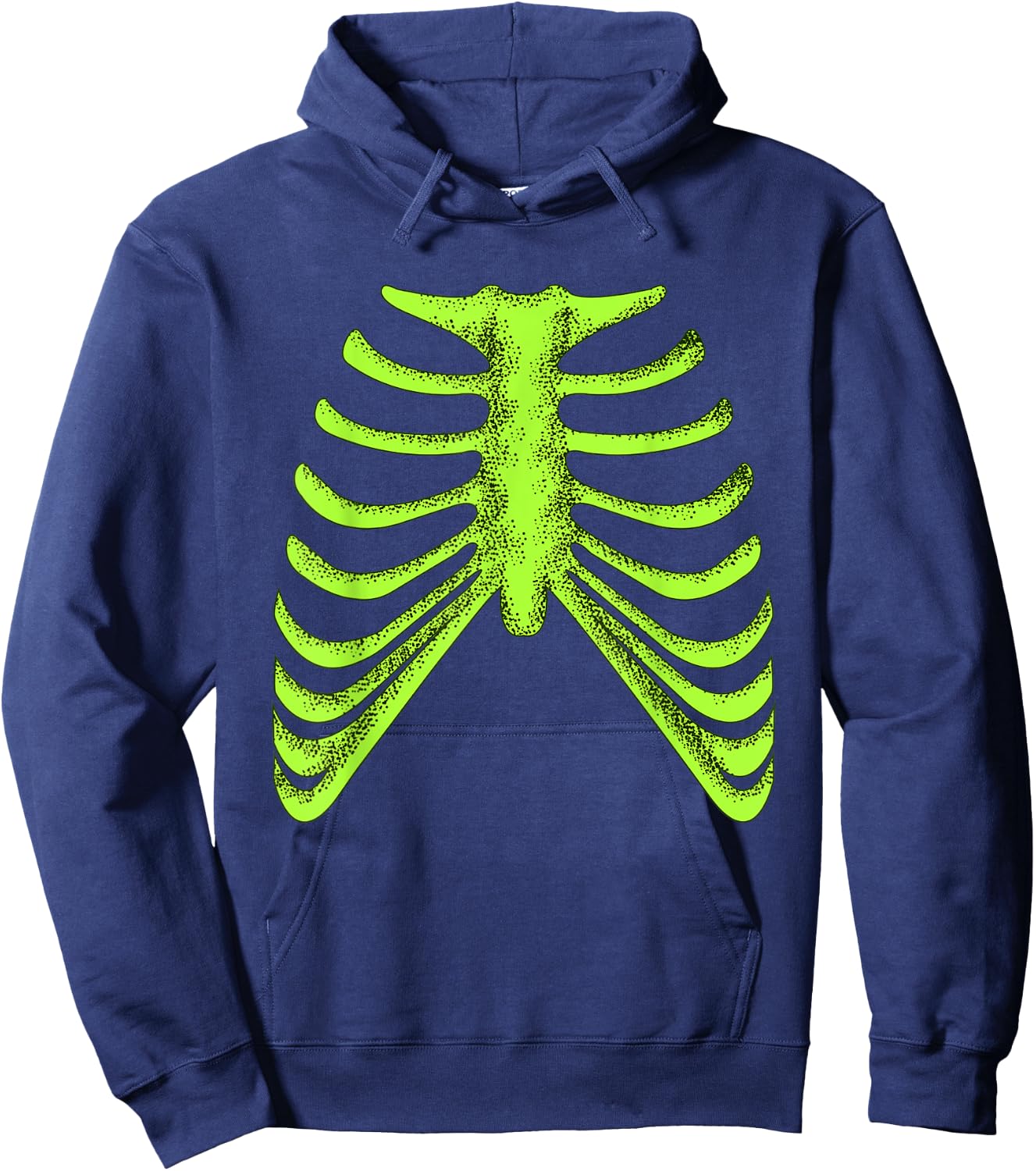 Green Ribcage Skeleton Green Color Graphic Hoodie - Hoodie | Navy