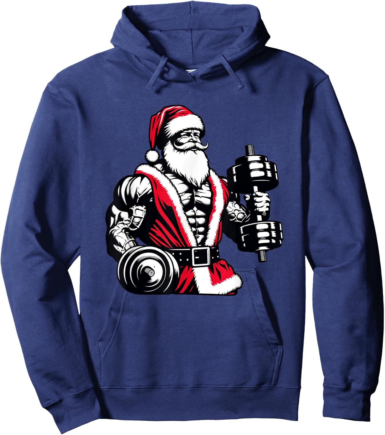Swole Santa Christmas Gym Hoodie - Hoodie | Navy