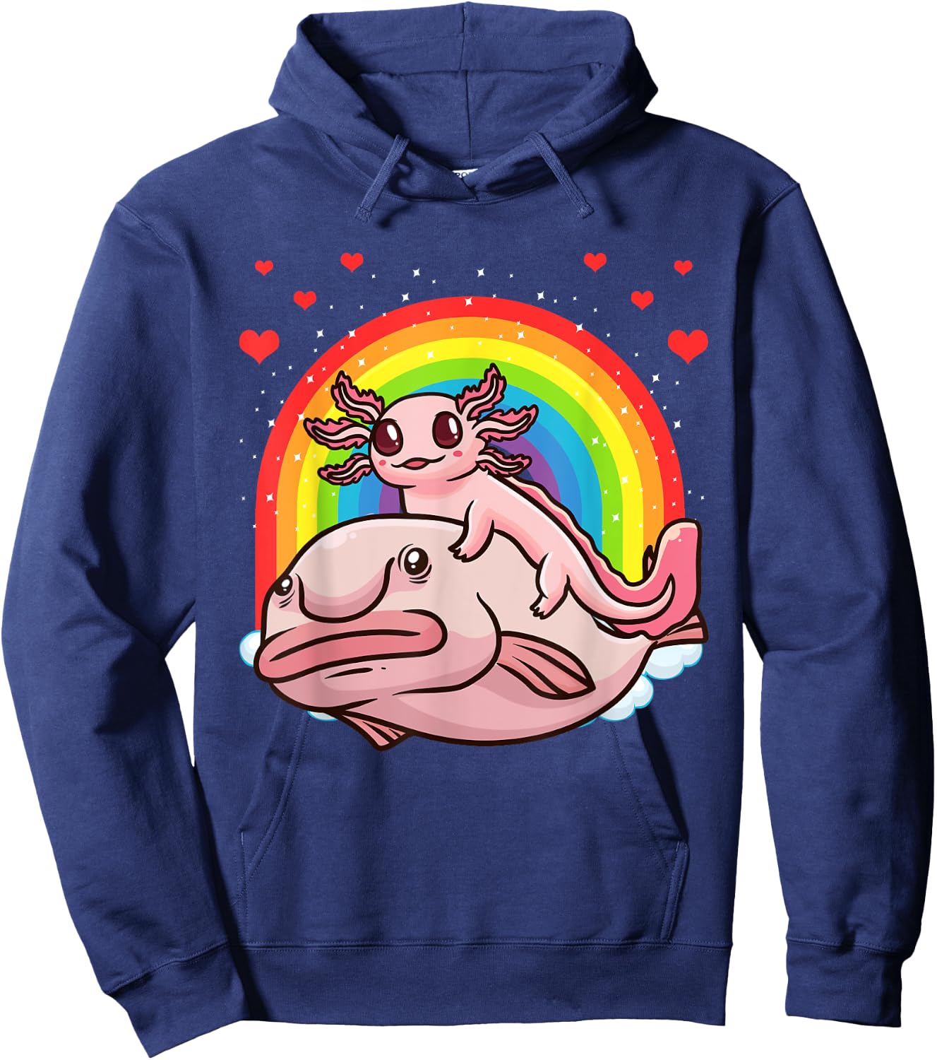 Axolotl Kawaii Blobfish Hoodie - Hoodie | Navy