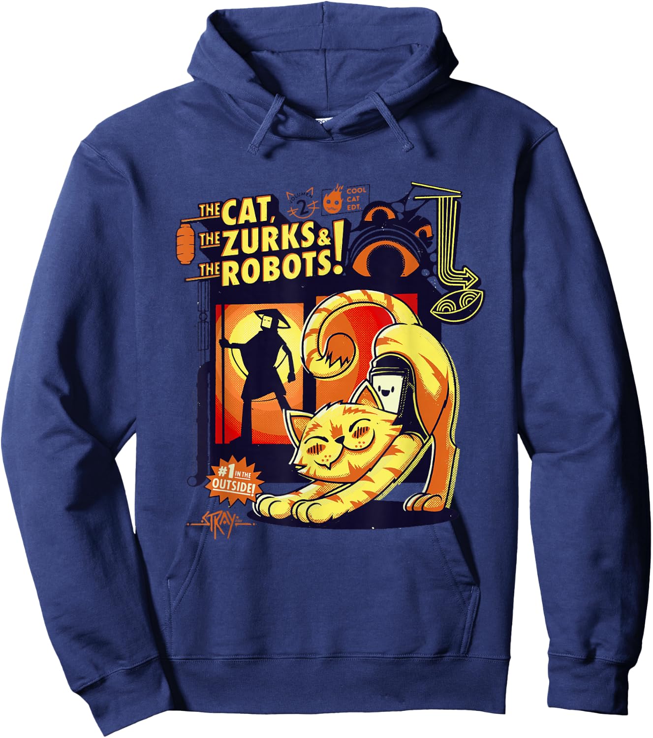 Stray Cats, Zurks, and Robots Video Game Hoodie - Hoodie | Navy