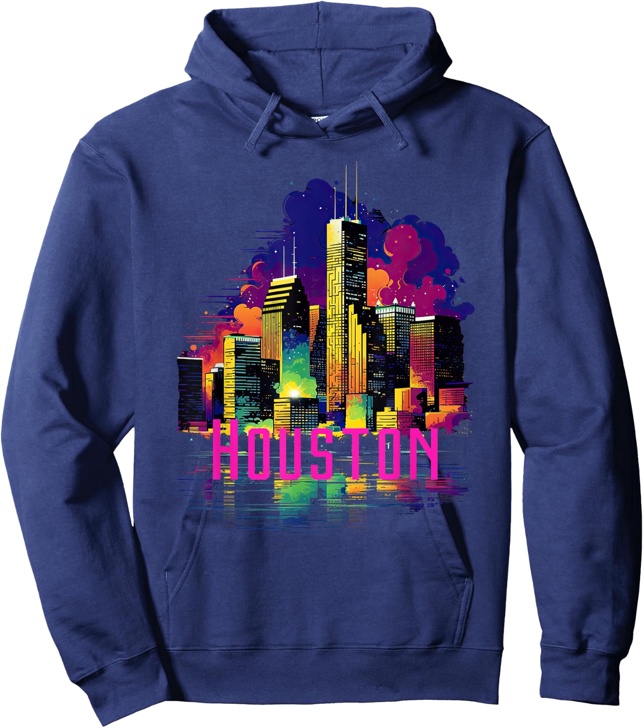 Houston Texas City Downtown Skyline Texas HOU Hoodie - Hoodie | Navy