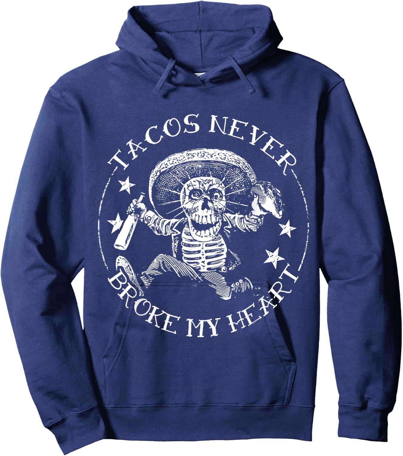 Tacos Never Broke My Heart Vintage Greaser Hoodie - Hoodie | Navy