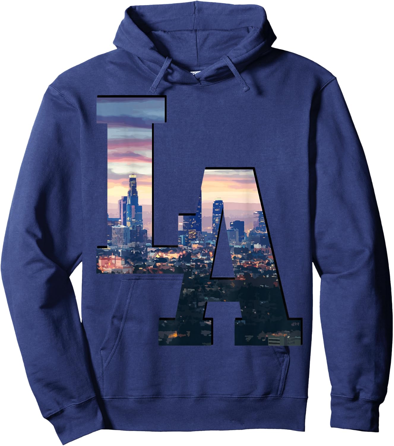 Los Angeles LA Skyline Vintage California LA Hoodie - Hoodie | Navy