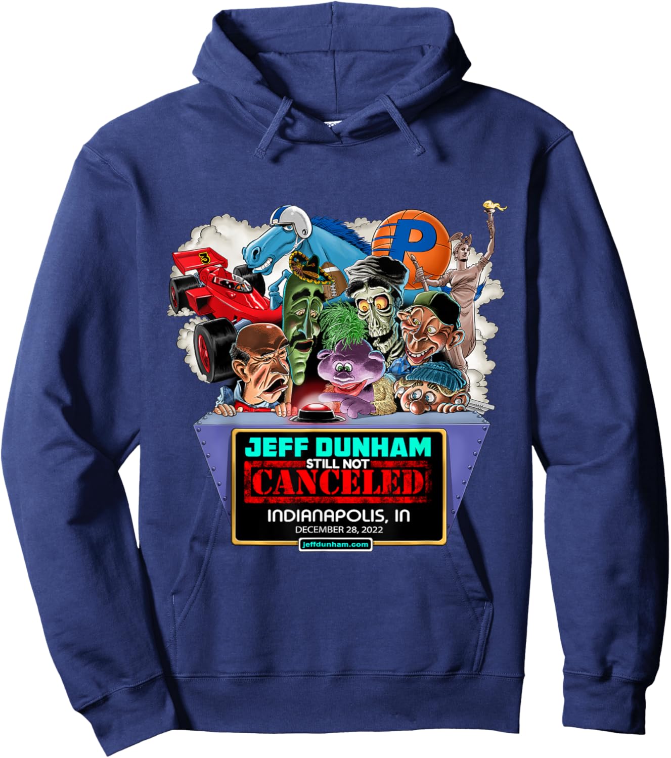 Jeff Dunham Indianapolis, IN (2022) Hoodie - Hoodie | Navy