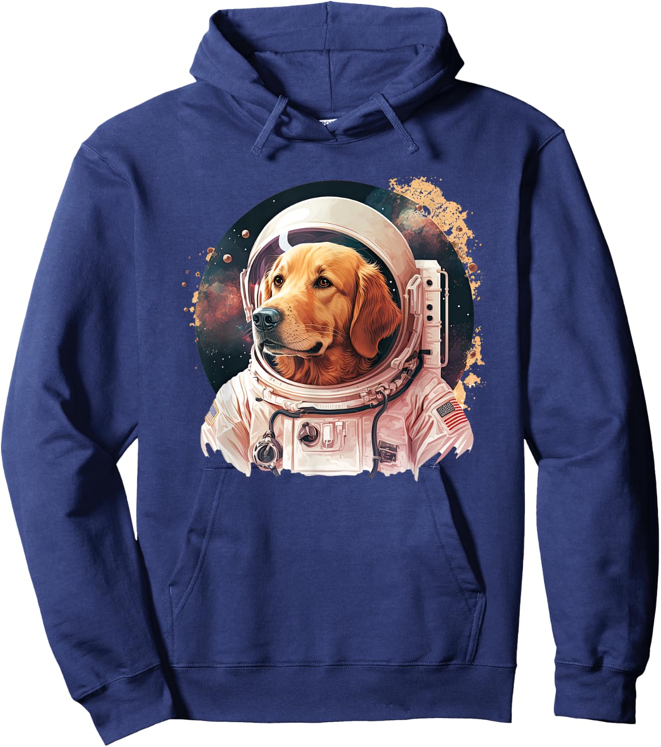 Funny Golden Retriever Astronaut in the space Hoodie - Hoodie | Navy