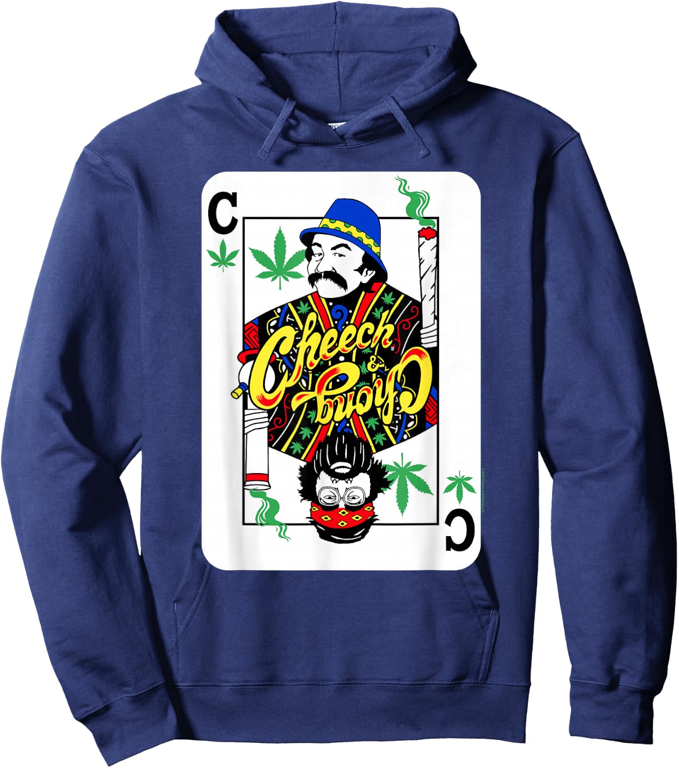 Cheech & Chong Playing Card C Of Weeds Hoodie - Hoodie | Navy