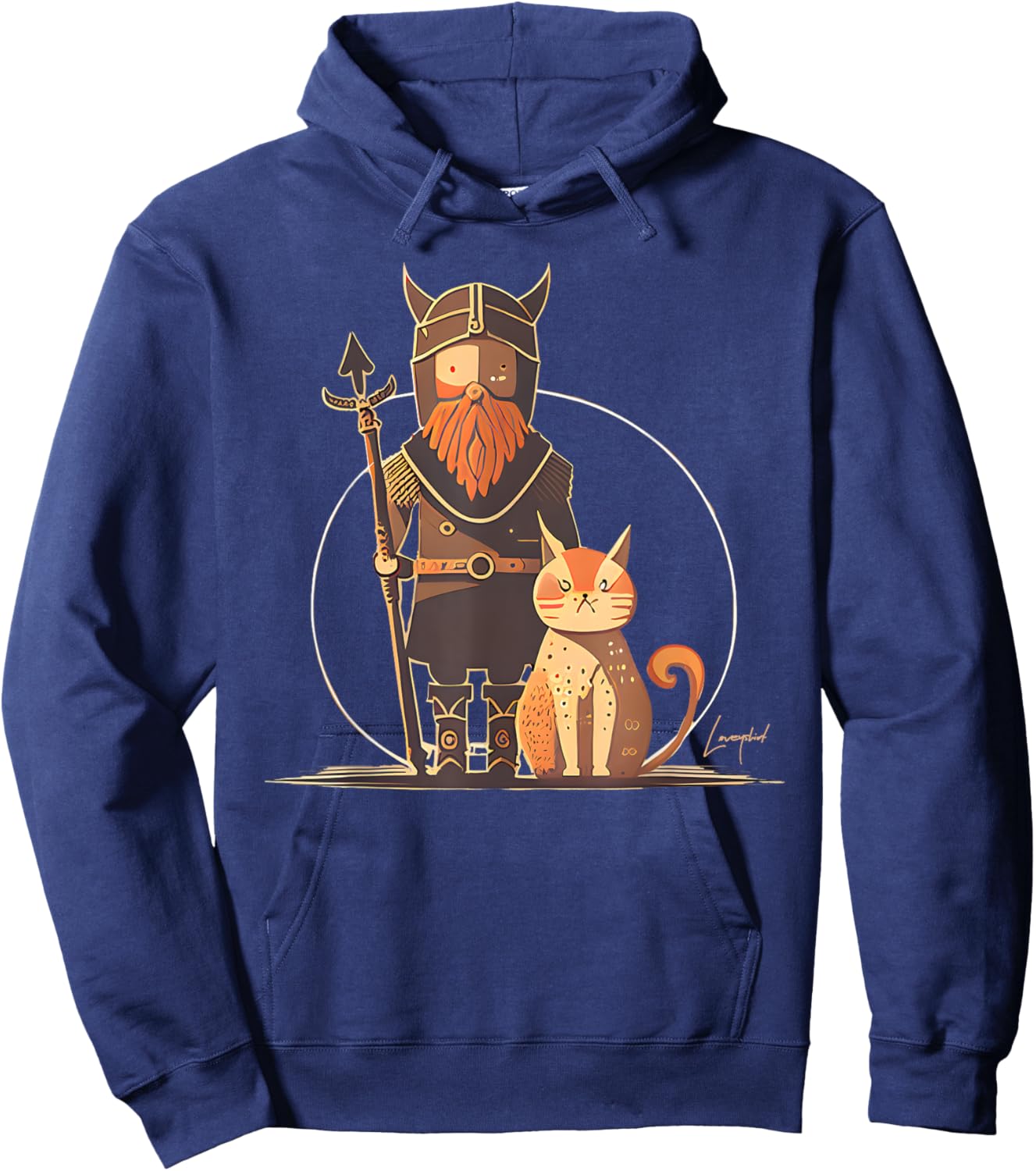 Nordic Duo - Cat and Vikings fans Hoodie - Hoodie | Navy