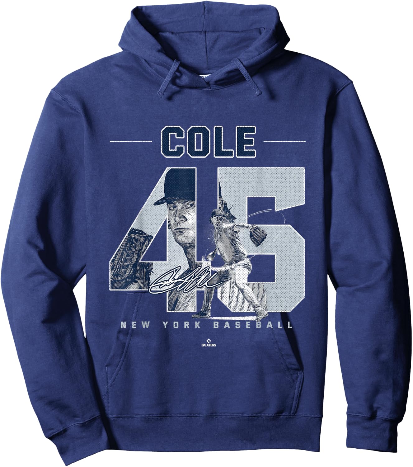 Number and Portrait Gerrit Cole New York MLBPA Hoodie - Hoodie | Navy