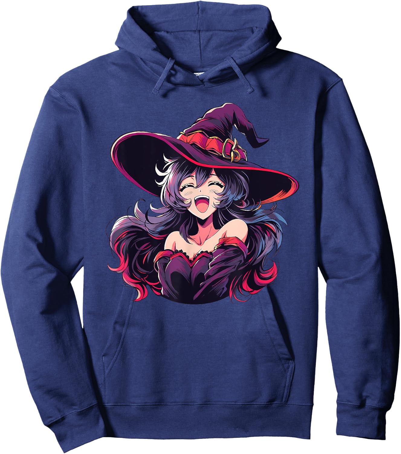 Cute Anime Halloween Witch Japanese Otaku Hoodie - Hoodie | Navy