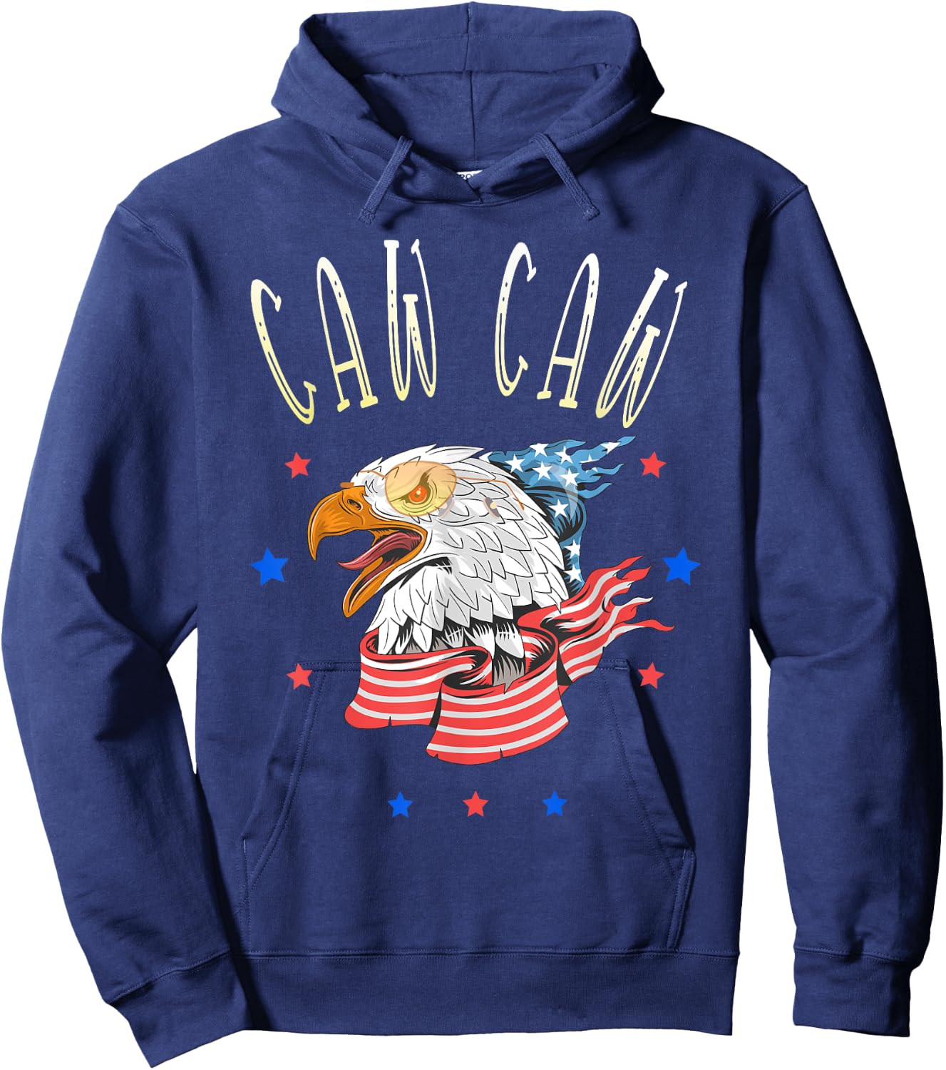 Caw Caw! Funny 4th of July Patriotic Men Hoodie - Hoodie | Navy
