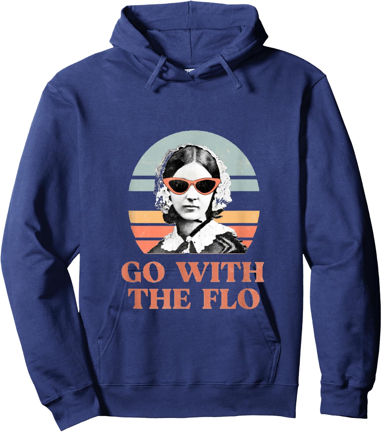 Go with the Flo funny nursing design Hoodie - Hoodie | Navy