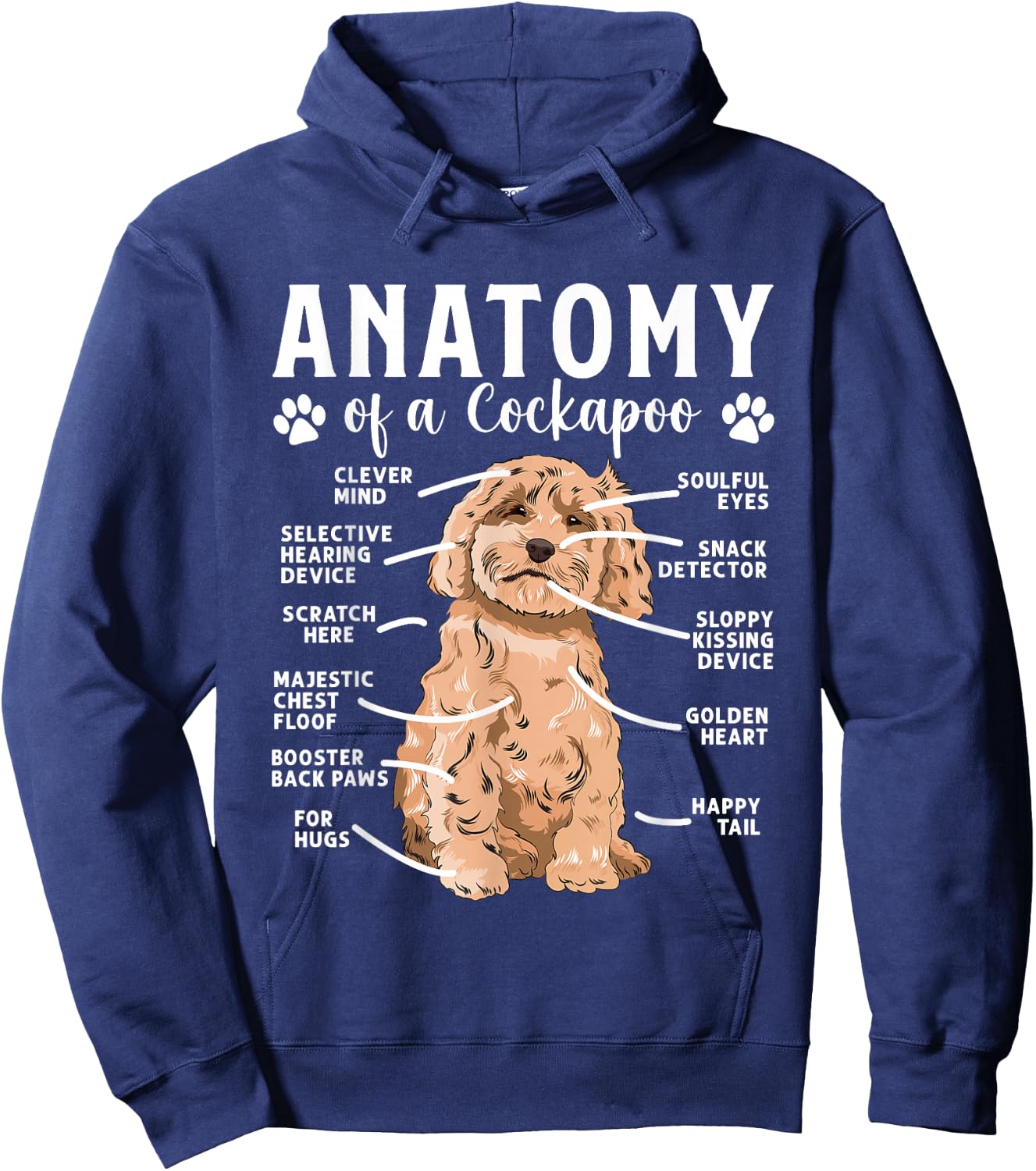 Cockapoo Dog Owner Anatomy Of A Cockapoo Hoodie - Hoodie | Navy