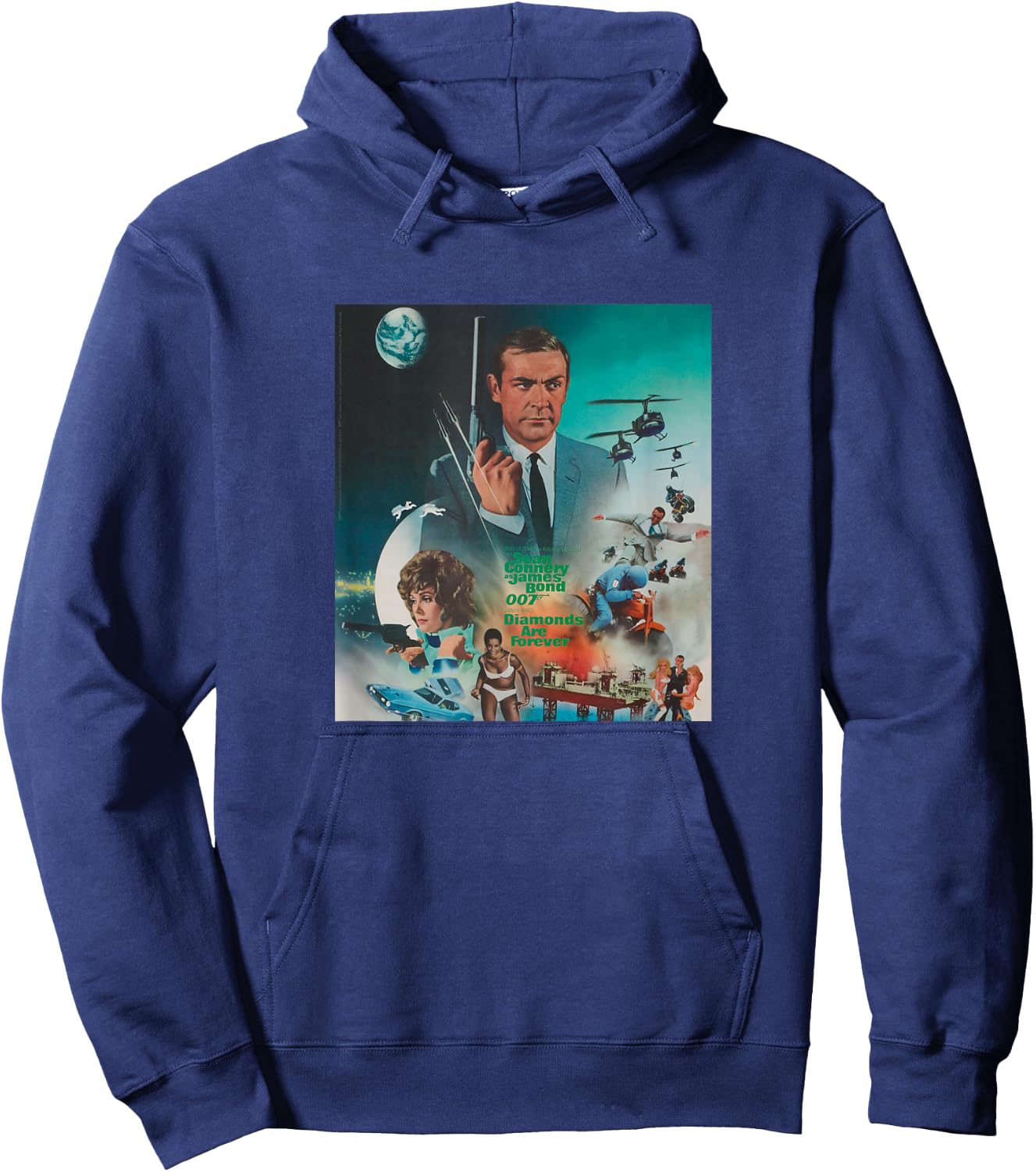 Official James Bond 007 Diamonds are Forever Hoodie - Hoodie | Navy