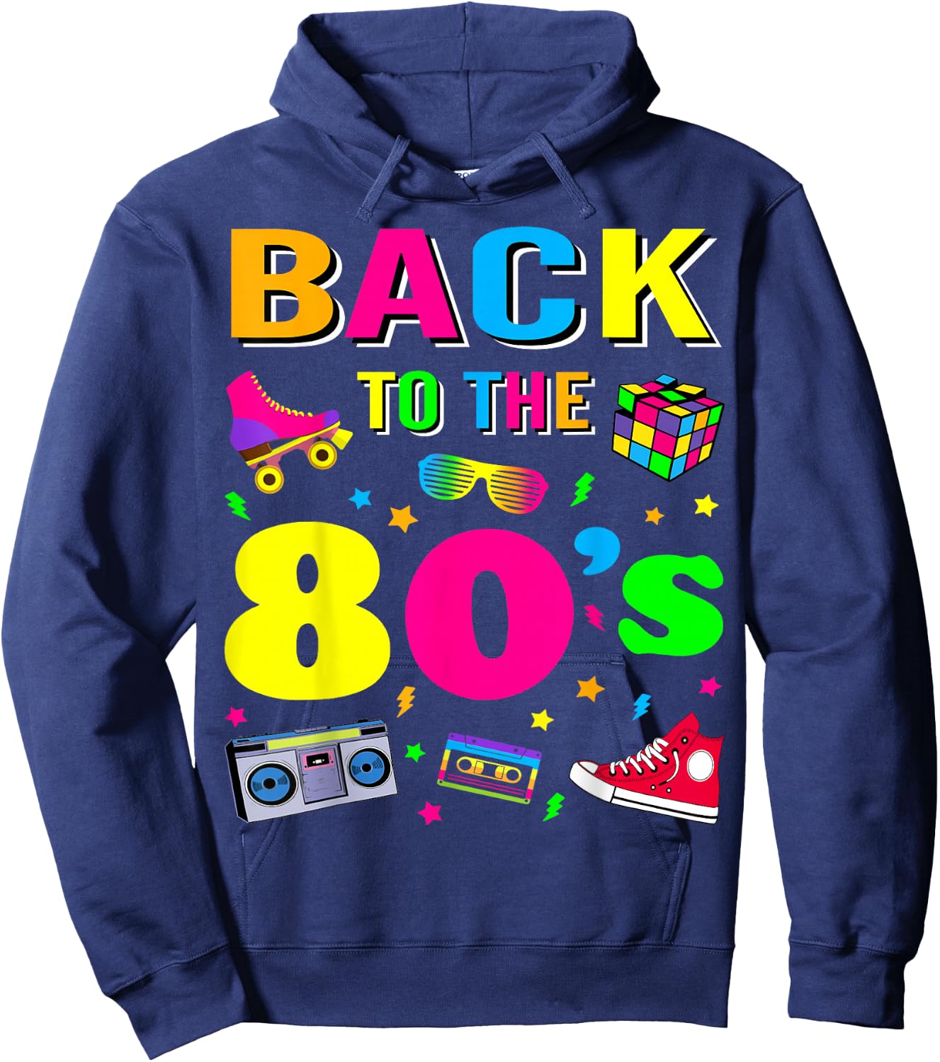 80s Retro Motto I Love 80's Hoodie - Hoodie | Navy