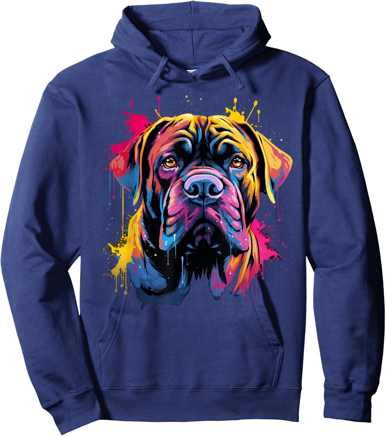 Cute Mastiff Dog on painted Mastiff Women Kids Hoodie - Hoodie | Navy