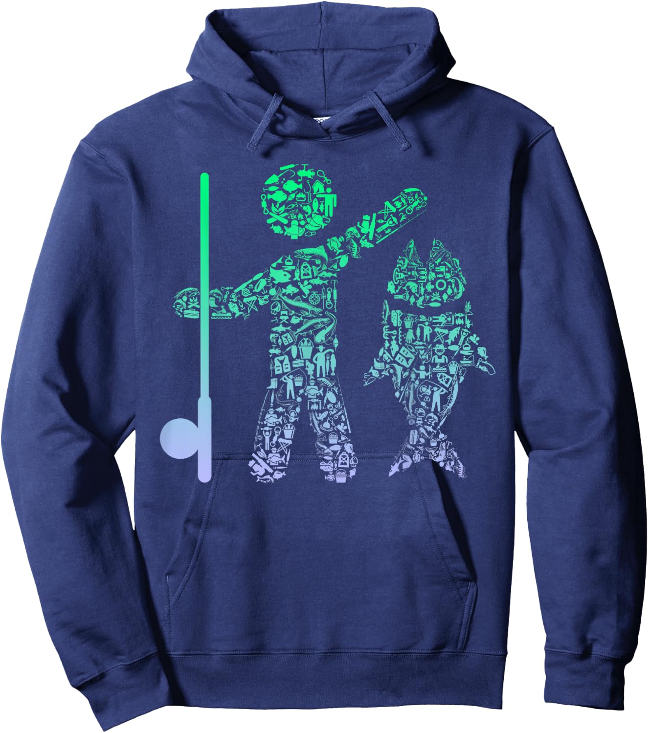 Fishing Icon for Fisherman | Boys Fishing Hoodie - Hoodie | Navy