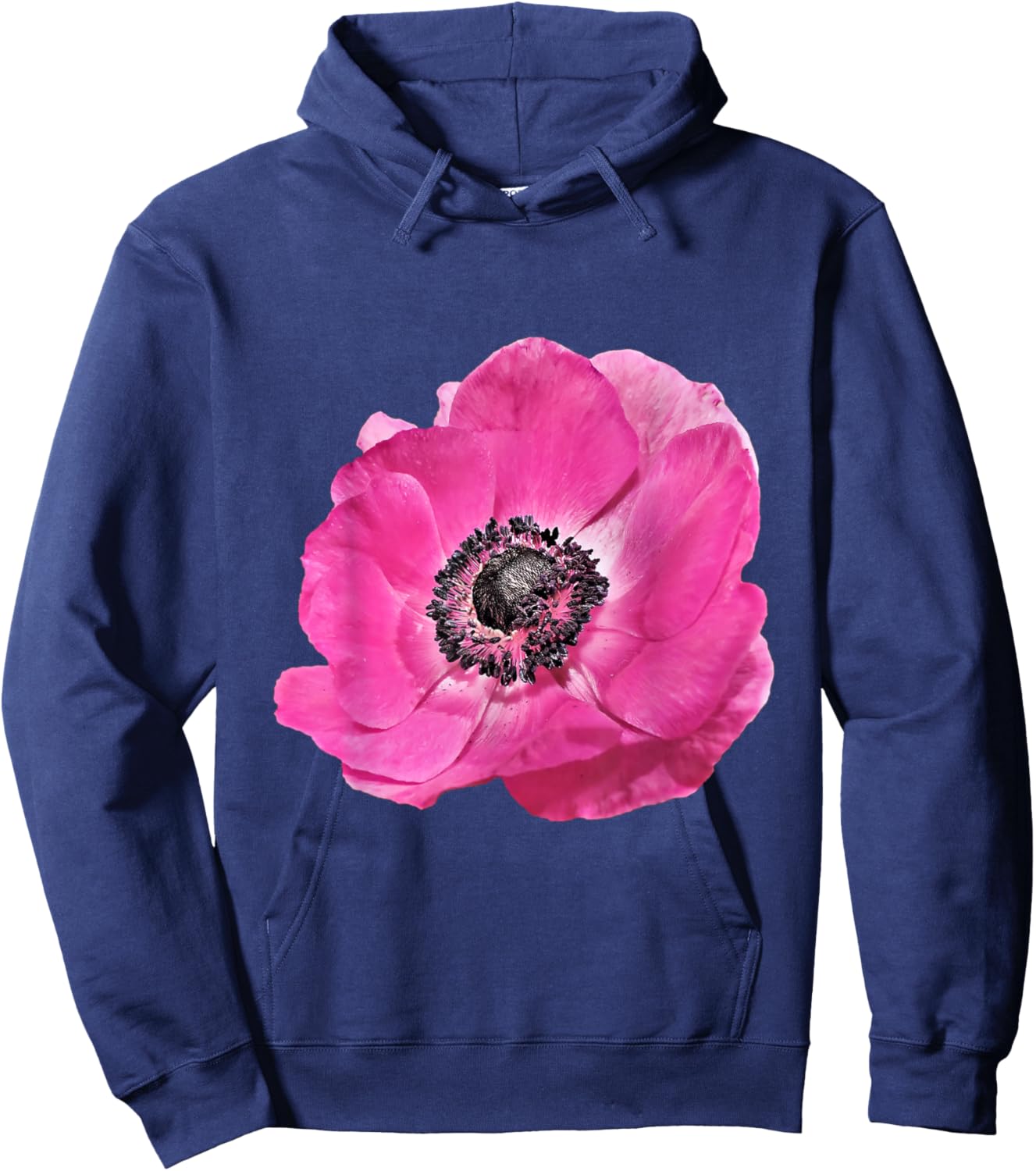 Giant Pink Poppy Flower Photo Hoodie - Hoodie | Navy