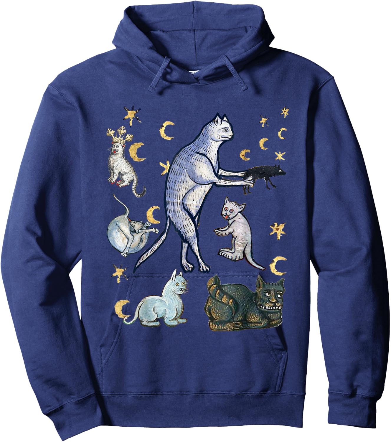 Ugly Medieval Cats Hoodie - Hoodie | Navy