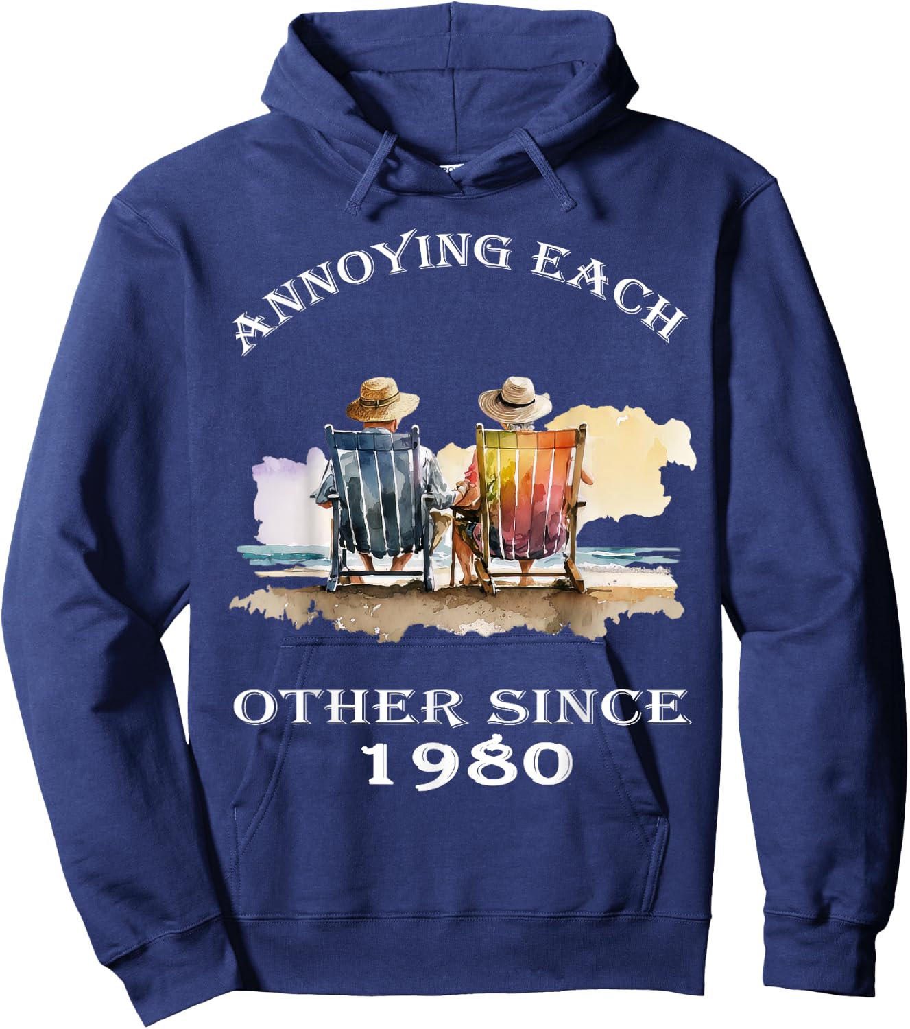 Annoying Each Other Since 1980 Funny Pun Hoodie - Hoodie | Navy