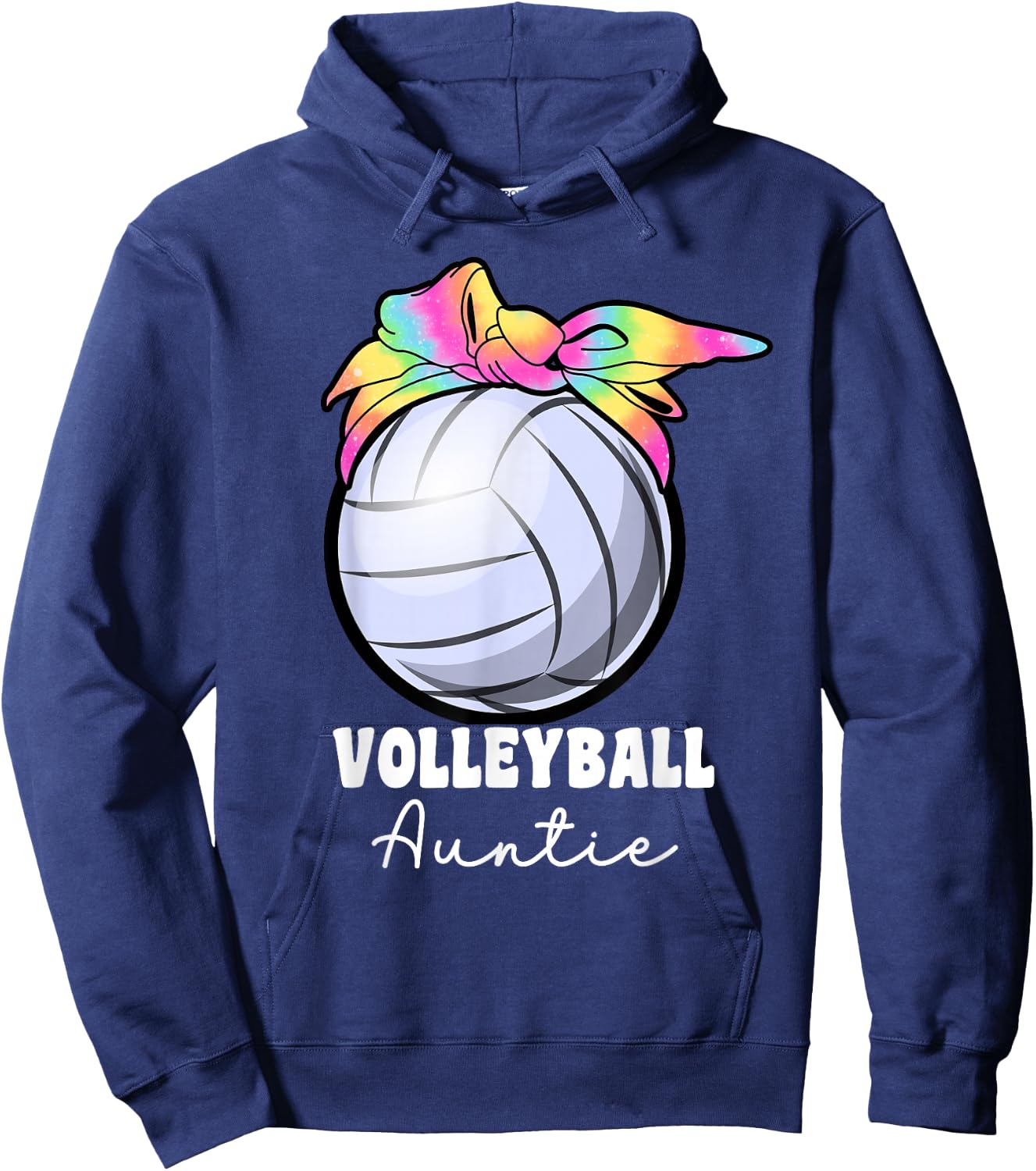 Proud Volleyball Aunt Tie Dye Volleyball Auntie Hoodie - Hoodie | Navy
