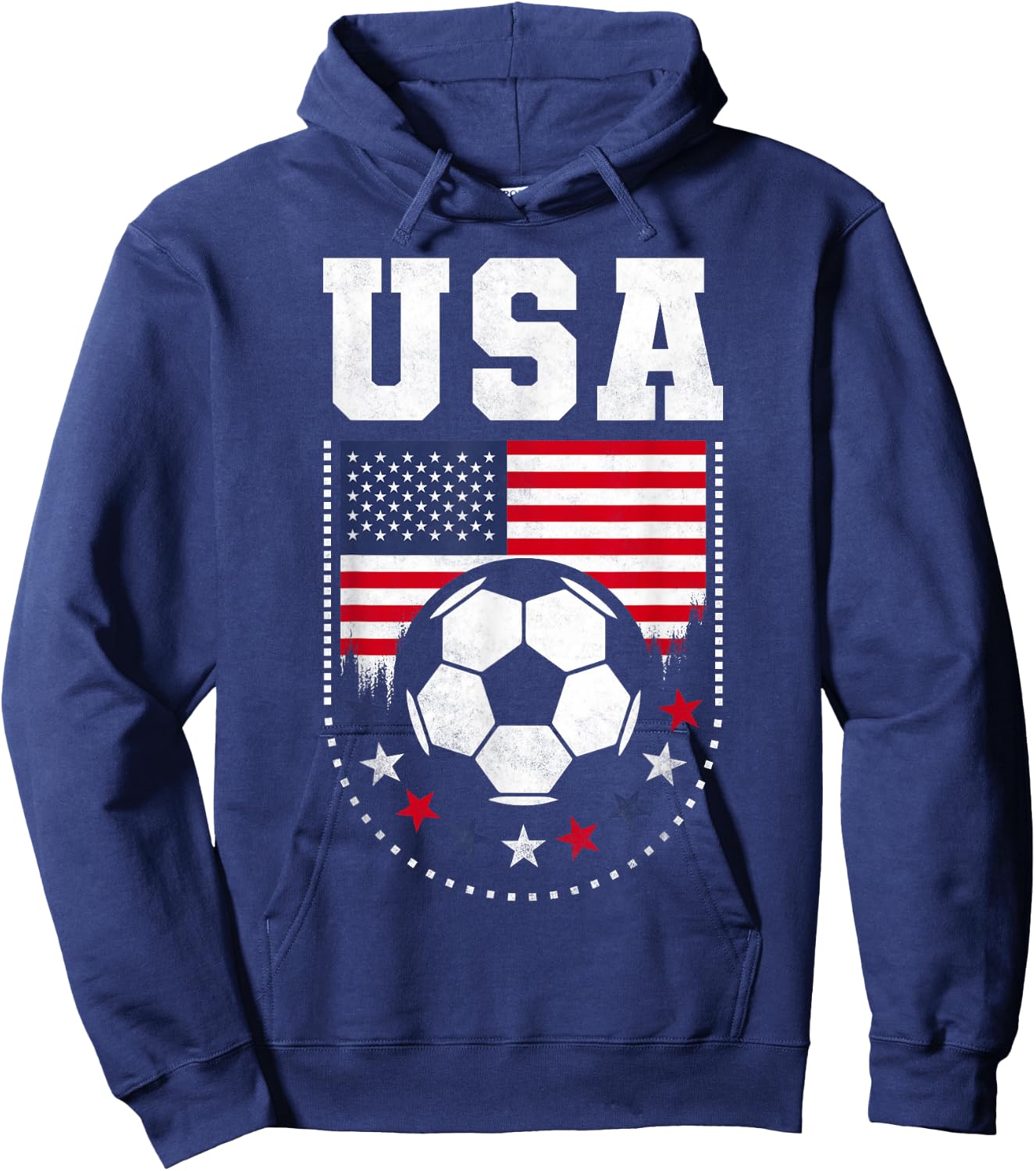 USA Flag Soccer Fan Hoodie - Hoodie | Navy