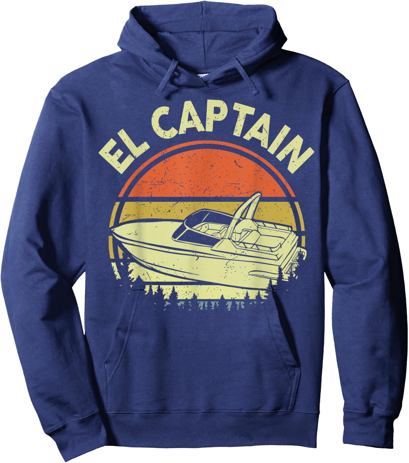 Motorboating El Captain Shirt Funny Dad Men Hoodie - Hoodie | Navy