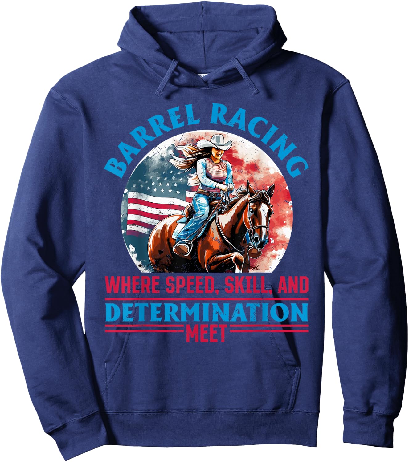 Horse Barrel Racing - Barrel racing where speed Hoodie - Hoodie | Navy