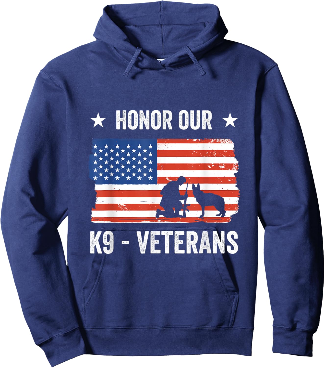 Honor Our K9 Veterans Military Working Dog Hoodie - Hoodie | Navy