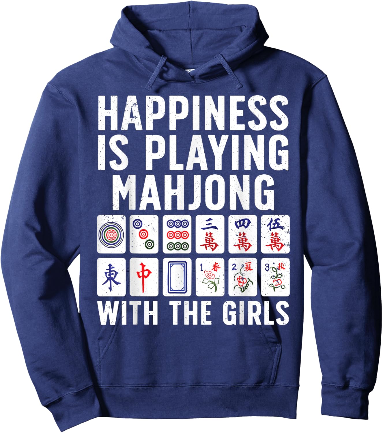 Funny Mahjong Girls Tile Game Mah Jongg Lovers Hoodie - Hoodie | Navy