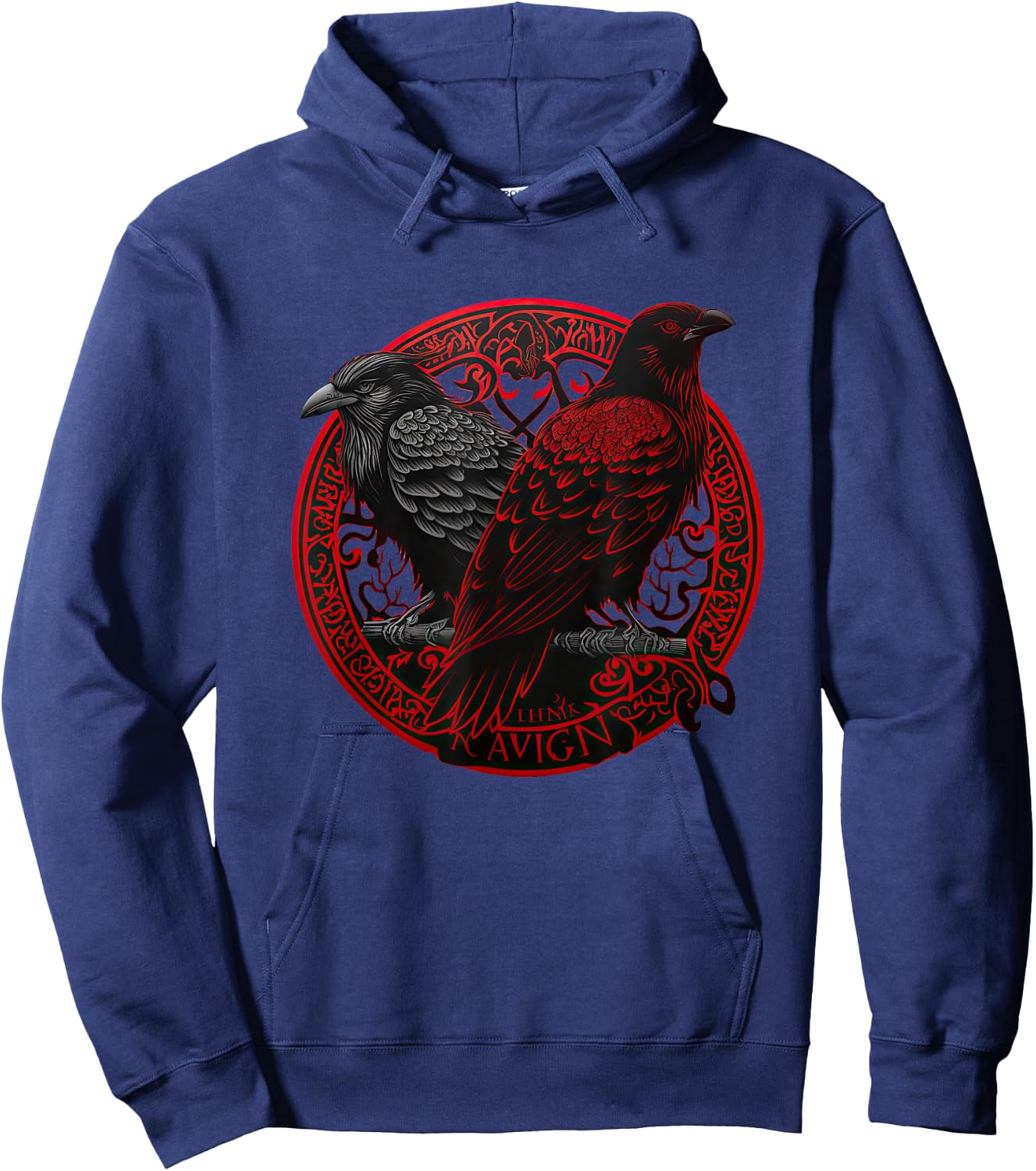 Scandinavian Odin Ravens Hoodie - Hoodie | Navy