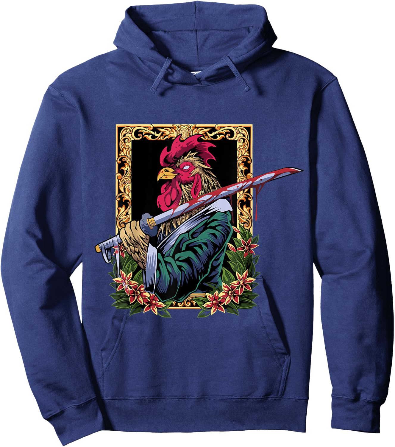 Rooster Fighter Chicken Hoodie - Hoodie | Navy
