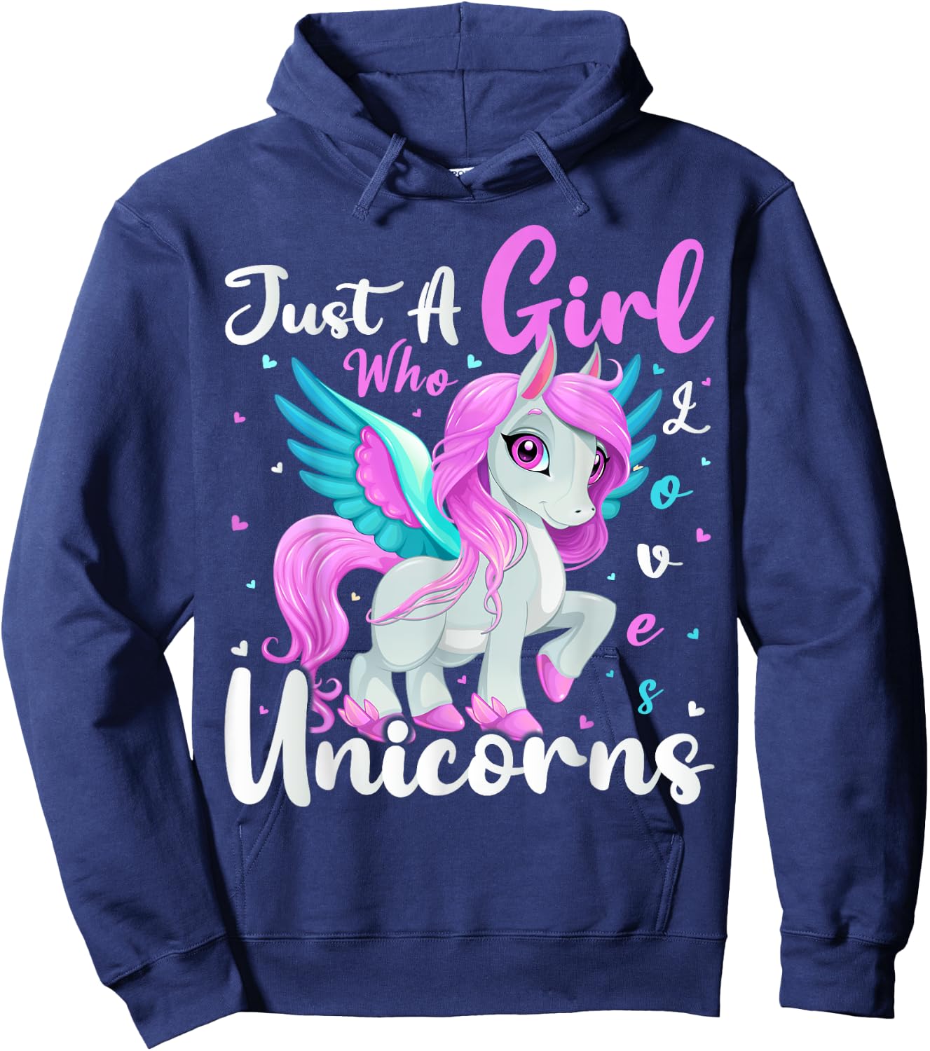 Unicorn Lover Just A Girl Who Loves Unicorns Hoodie - Hoodie | Navy