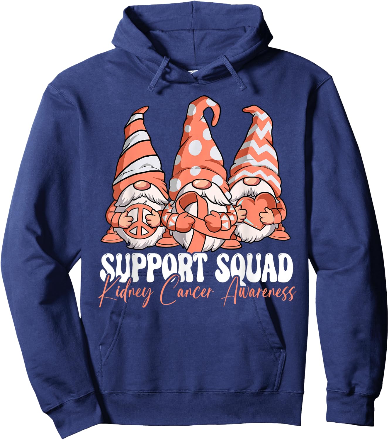 Support Squad Kidney Cancer Awareness Hoodie - Hoodie | Navy