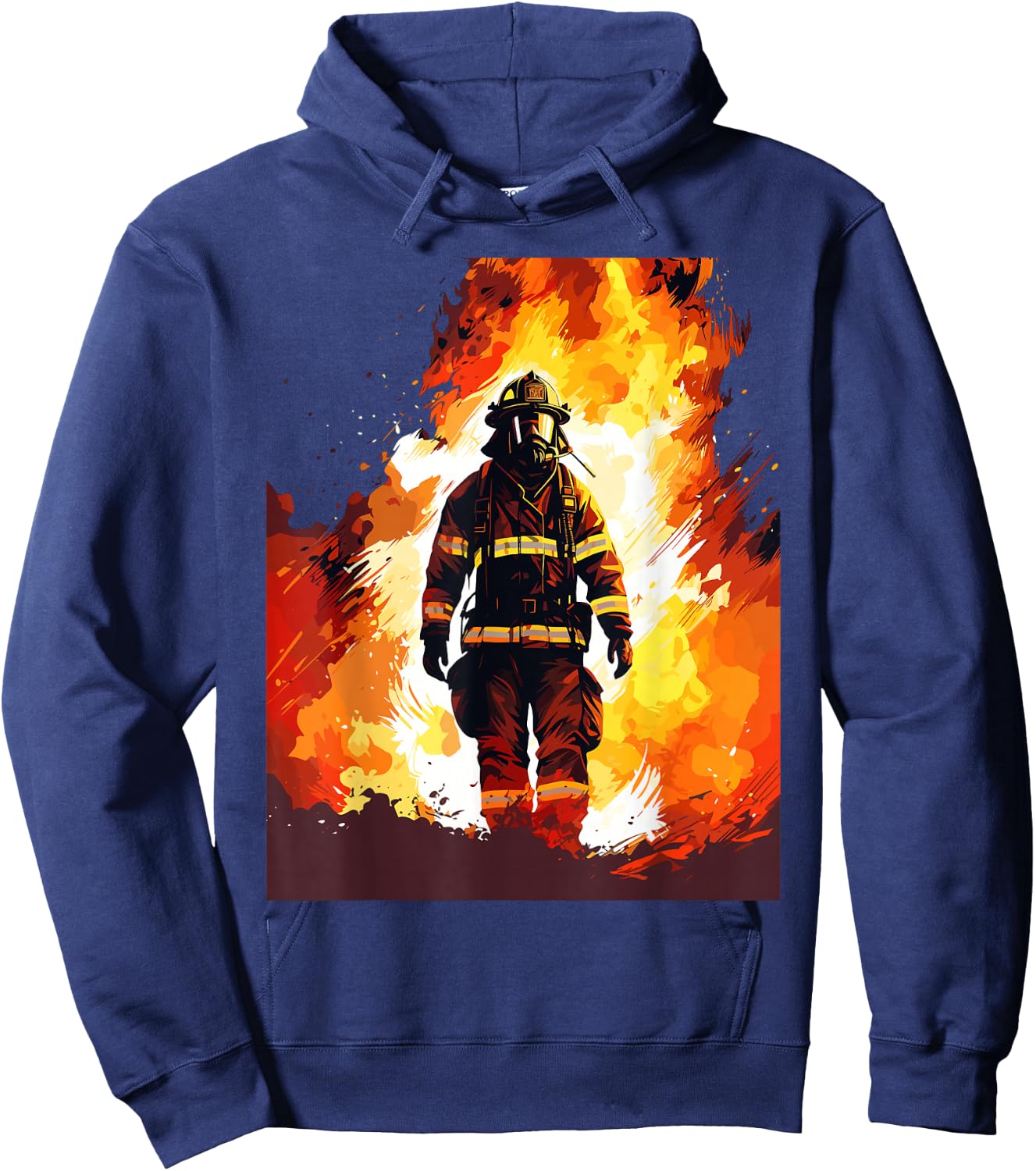 Firefighter Flames - Firefighter & Fireman Hoodie - Hoodie | Navy