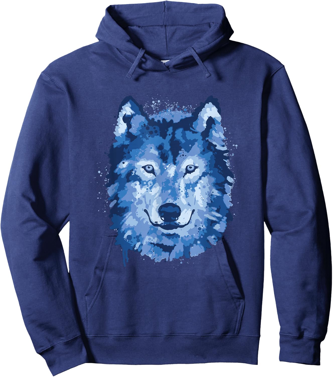 Wolf Watercolour Wolf Lover Hoodie - Hoodie | Navy