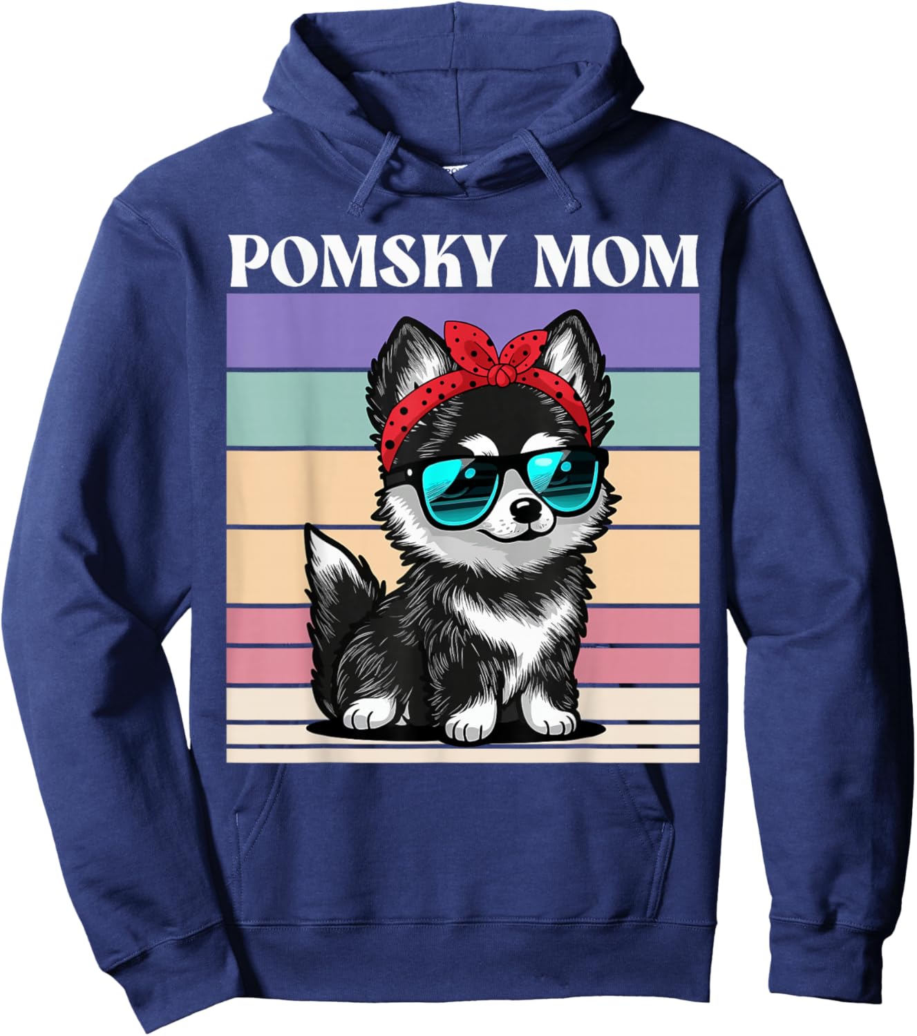 Pomsky Mom Hoodie - Hoodie | Navy