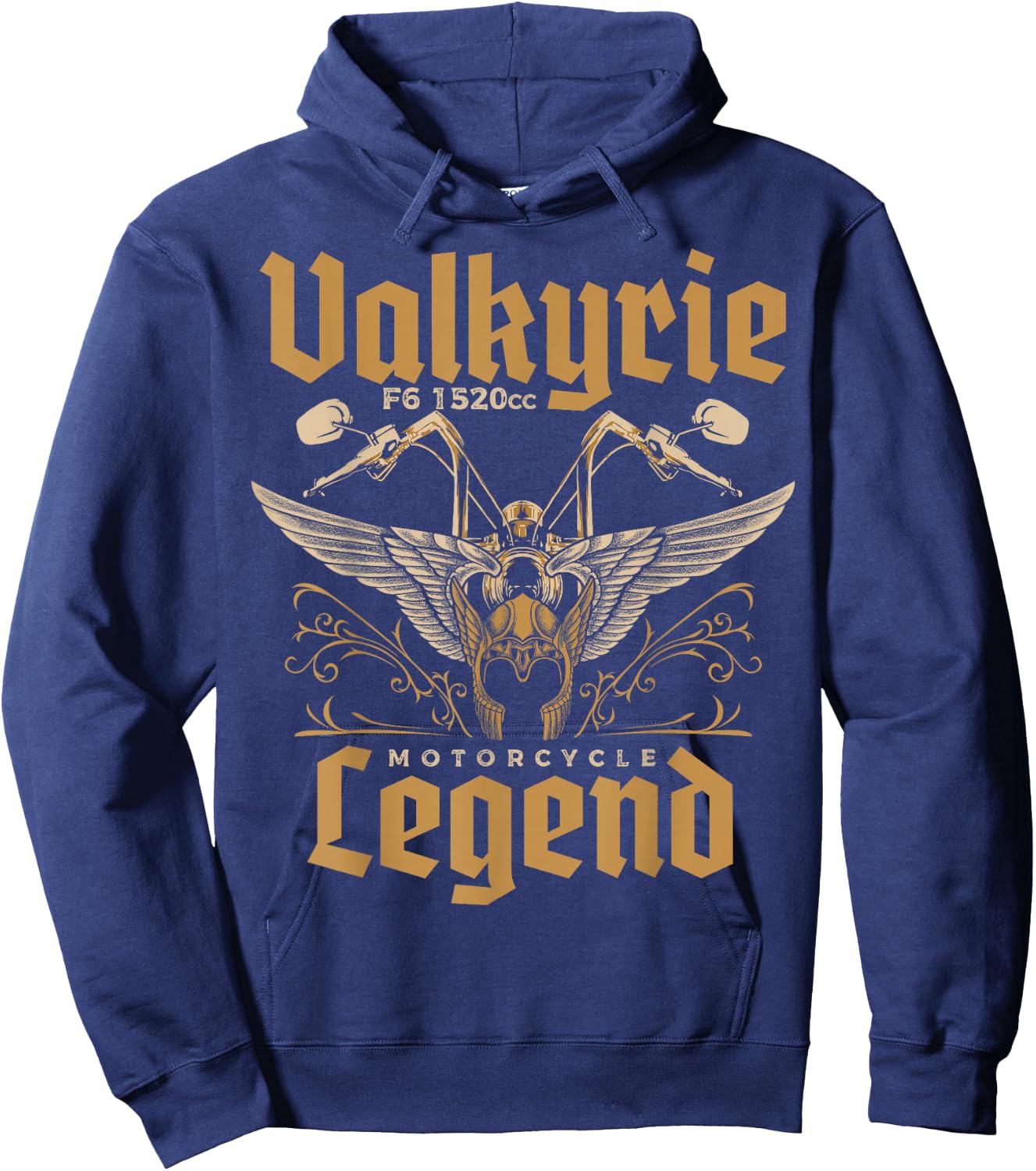 Valkyrie F6 1520cc Motorcycle Legend Biker Hoodie - Hoodie | Navy