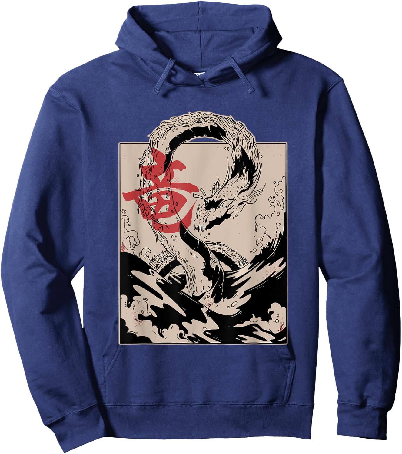 Vintage Japannese Dragon Hoodie - Hoodie | Navy