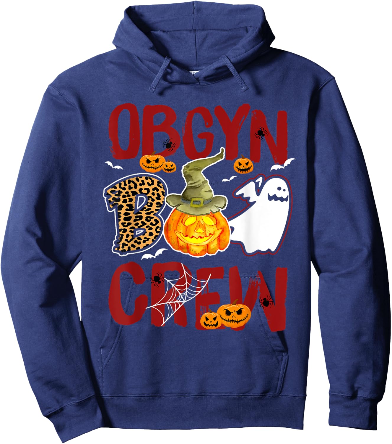 OBGYN Boo Crew Halloween OB-GYN Nurse Costume Hoodie - Hoodie | Navy