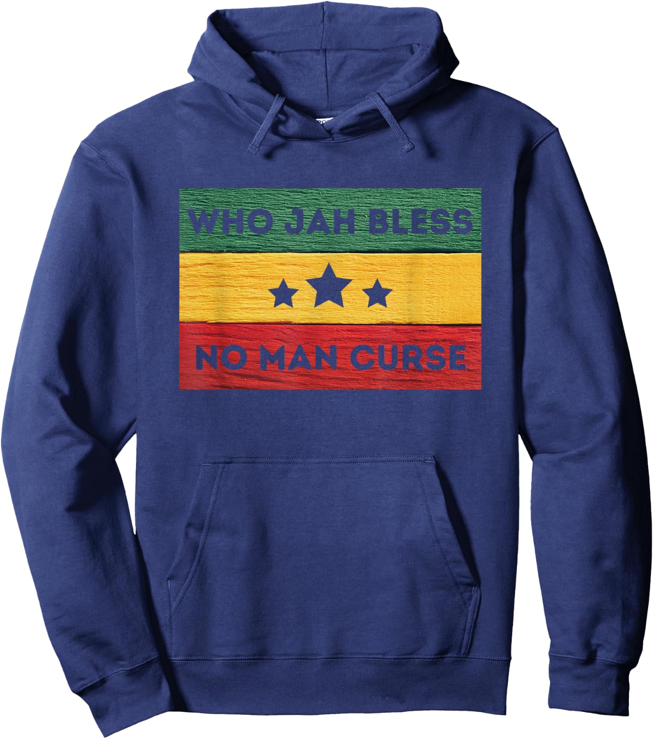 Who Jah Bless No Man Curse Reggae Hoodie - Hoodie | Navy