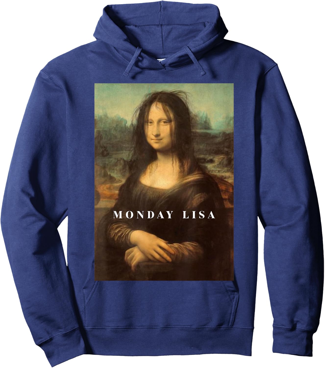 Funny Mona Funny Monday Lisa Art Hoodie - Hoodie | Navy