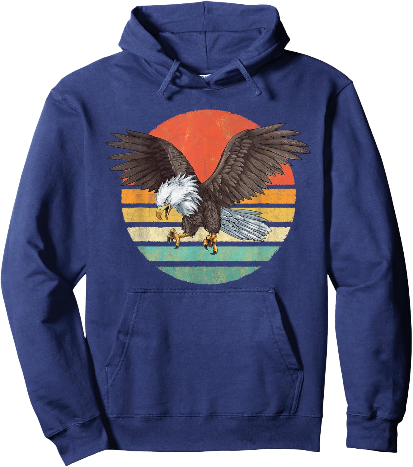 Bald Eagle Men Women Retro Vintage Bald Eagle Hoodie - Hoodie | Navy
