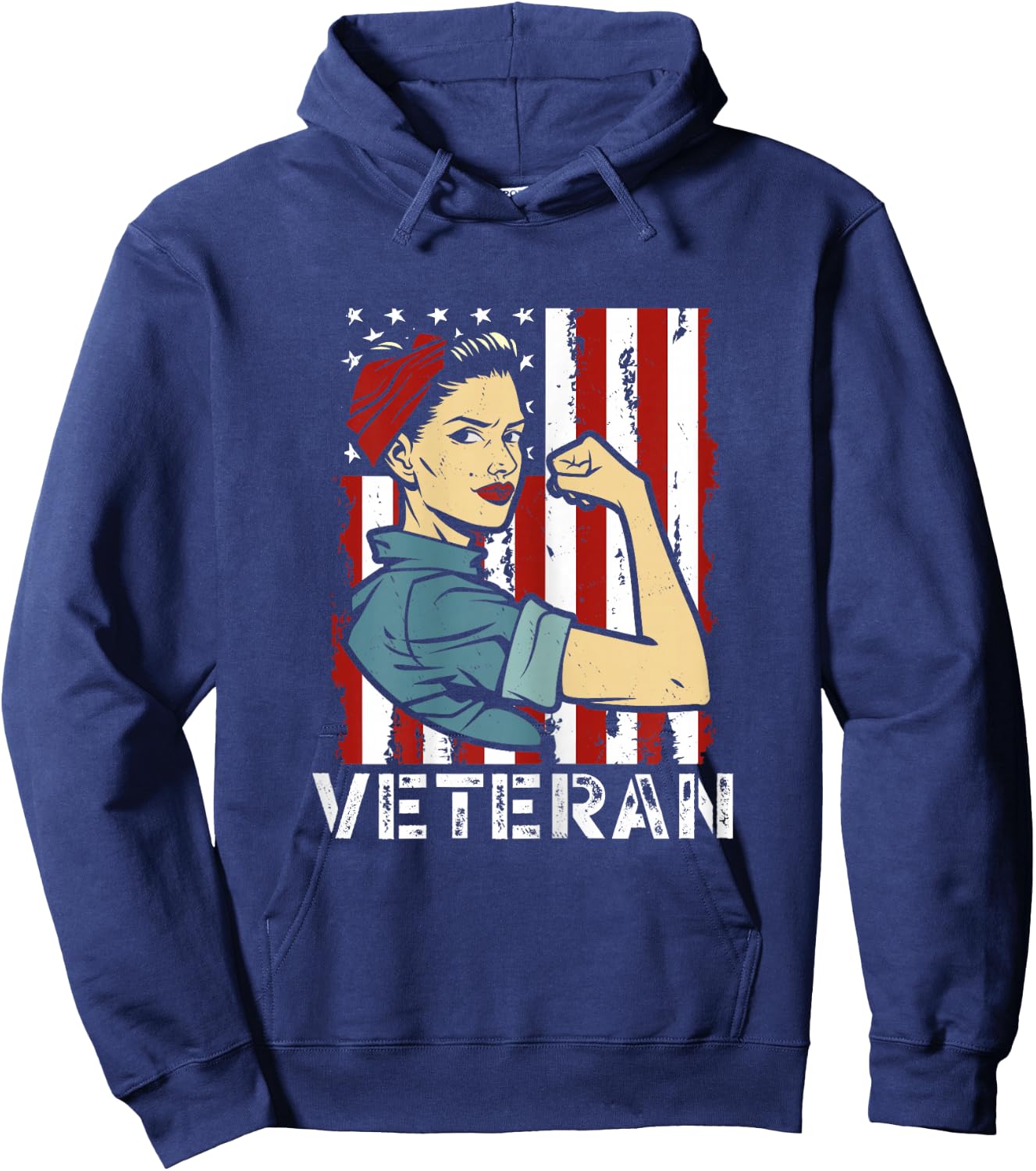 Female Veteran Veteran's Day U.S. Veteran Hoodie - Hoodie | Navy