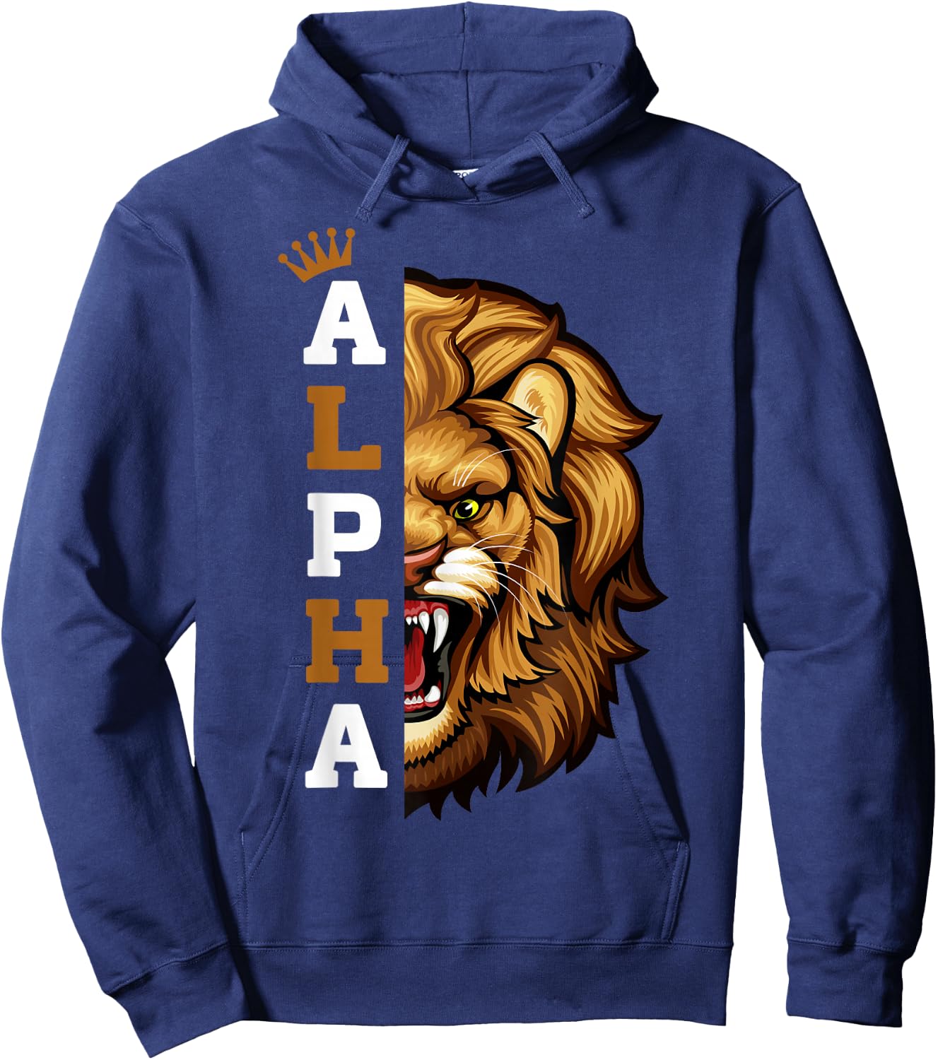 Alpha Male Men Lion Hoodie - Hoodie | Navy