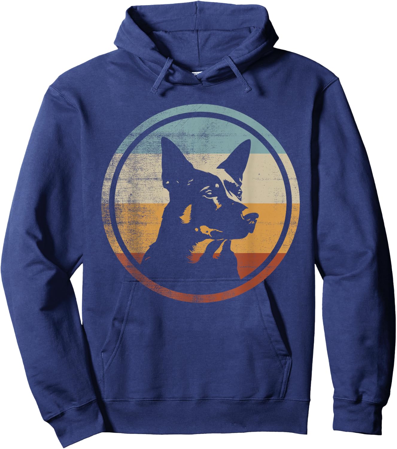 Retro Style Australian Kelpie Dog Hoodie - Hoodie | Navy