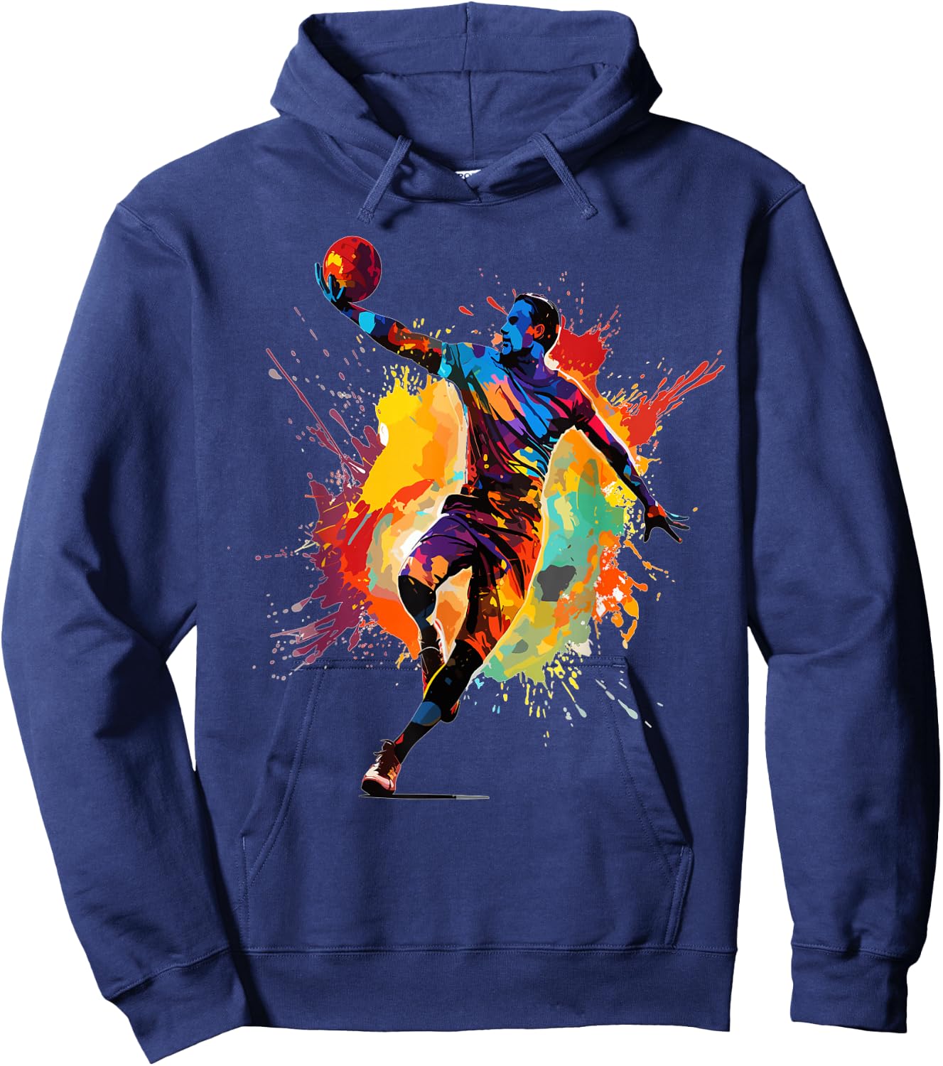 Handball player paint splash Men's handball Hoodie - Hoodie | Navy